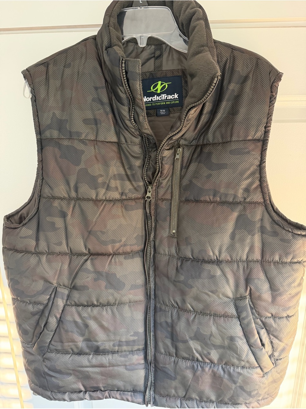 Men's Nordictrack Camo Quilted Vest - Olive Green